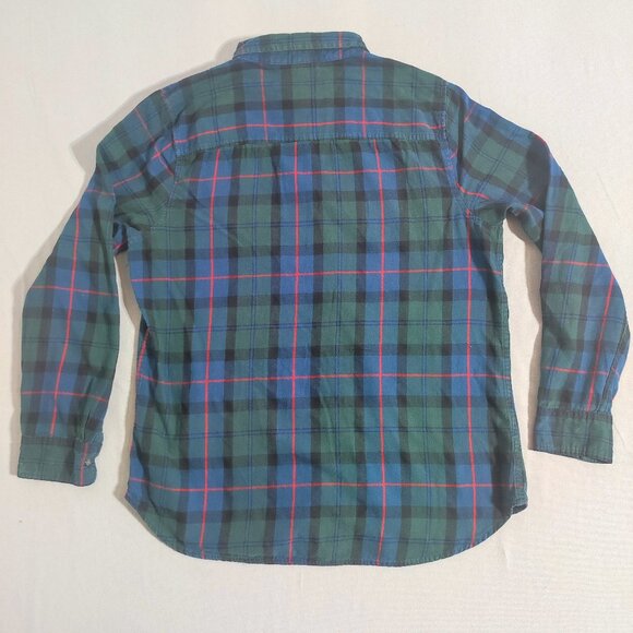 Gap flannel button down shirt women's size L red blue and green plaid pattern - Picture 3 of 9